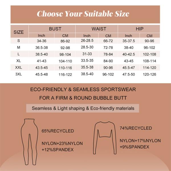 Eco-Friendly Sportswear Set Airwear Gym Wear Yoga Wear with High Waist Leggings and Bra