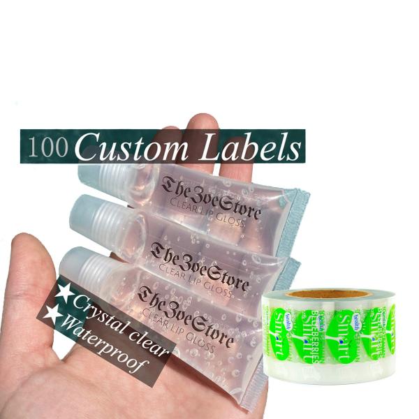 Packaging Lip Gloss Sticker Labels , Cosmetic Custom Lip Balm Labels