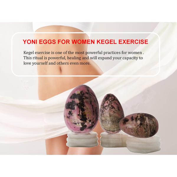 Kegel Exercise Gemstones Hot Jade Rhodonite Palm Stone Yoni Eggs for Women Pelvic Muscle Training in 3 Sizes