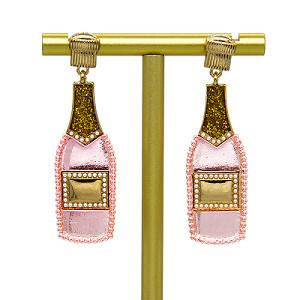 ODM do OEM dos brincos do parafuso prisioneiro do Morganite de Champagne Bottle Fashion Jewelry Earrings
