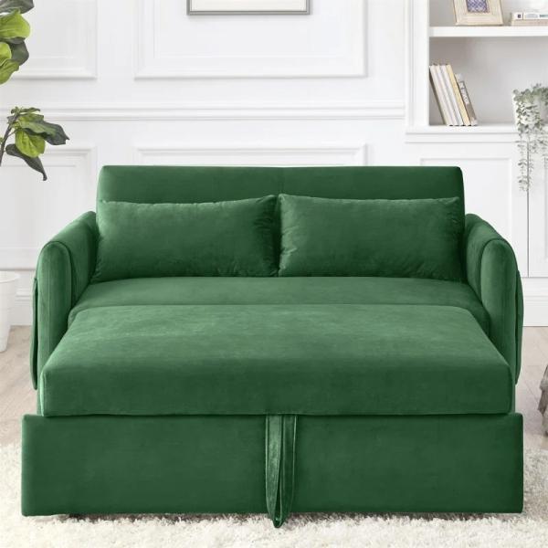 multi-functional dual-purpose loveseat with fold out bed green velvet sofa beds low prices with side pocket
