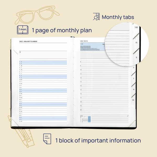 Плановик 2023 зеленого цвета A5 ежедневный академичный с планом ежемесячных плат ежегодным
