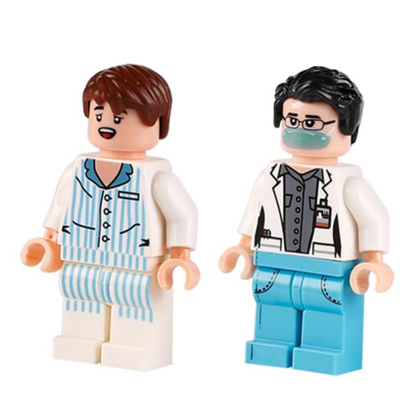 MOC character career model hospital patient nurse paramedic doctor mini figures building blocks