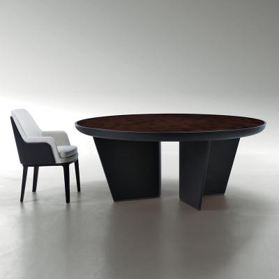 mesa de jantar do mármore do círculo dos grupos 100cm de 1.8m Burl Luxury Modern Dining Room