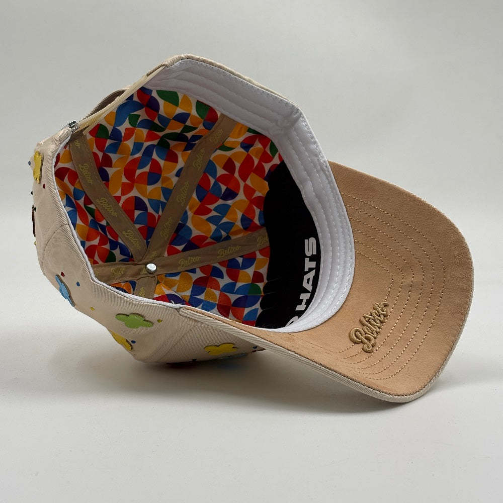 Custom Embroidered Hats American Mexican Street Style Colorful Leather Rhinestone VC 3D Detail
