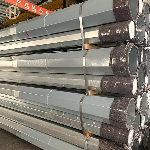 12M 40ft Galvanized Tubular Steel Transmission Pole 800daN 8KN ASTM 572 Gr65