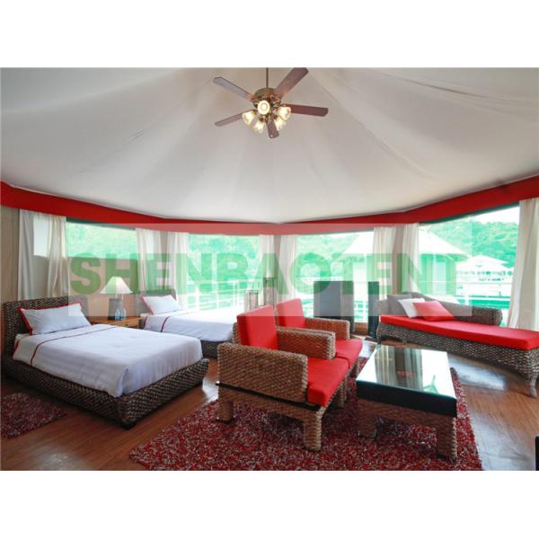 Glass Wall Luxury Hotel Tents With Curtains Luxurious Decorations For Outdoor Camping Family