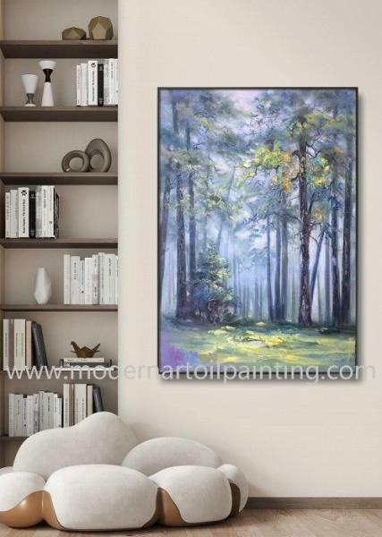 Abstract Landscape Modern Art Oil Painting For Living Room Forest Tree Painting