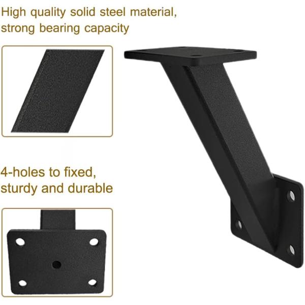 Wall Mounted Stair Support for Wood Railings 12.5 x 3.8 x 5.5cm Sturdy Handrail Bracket