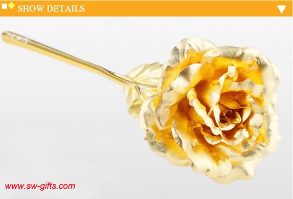 Creative Valentine's day craft Birthday wedding gift 24k gold foil plated rose lover's Gold