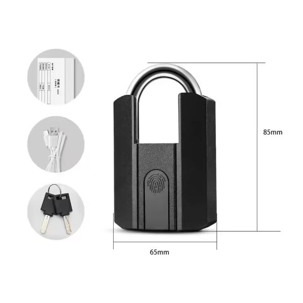 New Model Big Size Durable Biometric Outdoor IP67 Waterproof USB Rechargeable Eco-Friendly Smart Lock Fingerprint TT Lock for