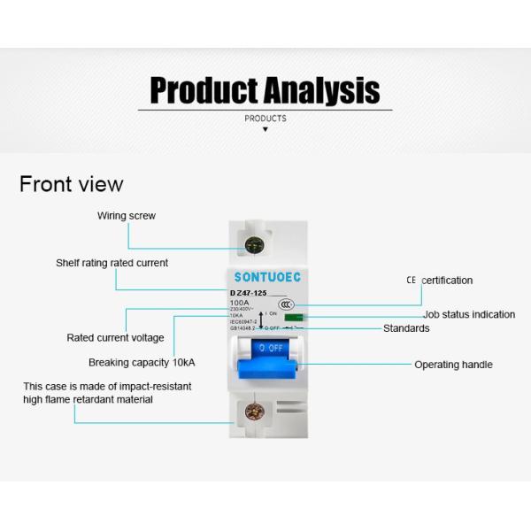 Mcb Din Rail 4P 100A 125A Miniature Circuit Breaker