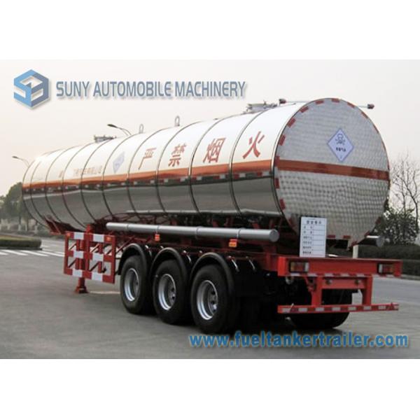 3 Axle 38000L Butyl Acetate Chemical Liquid Tank Trailers With Ellipse Shaped
