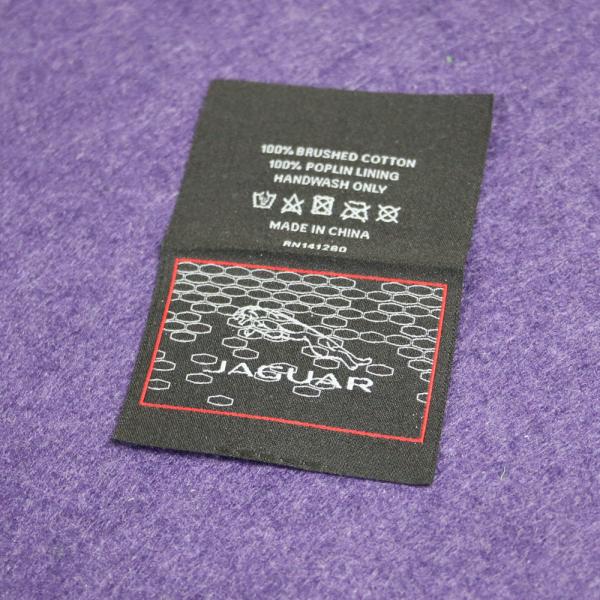 Woven Clothing End Fold Label Washable Cotton Garment Iron On Clothing Labels