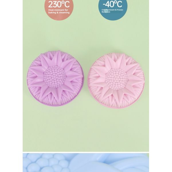 Sustainable Sunflower Chrysanthemum Silicone Baking Tray Cake Mold Non-Stick and Heat Resistant for Long-Lasting Baking