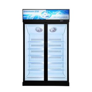 Congelador de cristal vertical comercial de la puerta del estante ajustable para el helado del queso