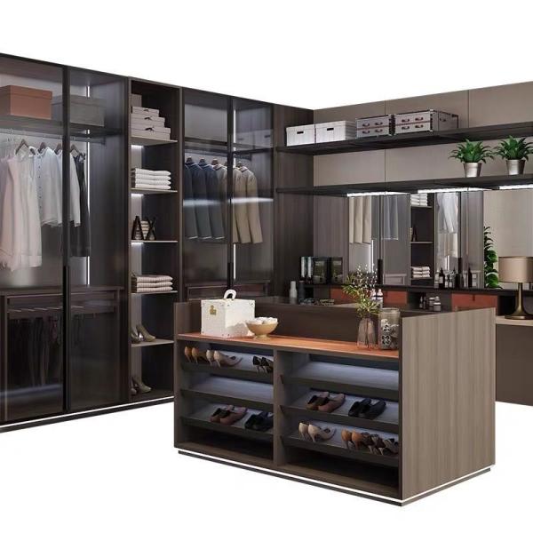 MC WORLD High End Modern Fitted PVC Modern Walk In Wardrobe Robe Cupboards MDF Ready Made
