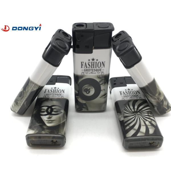 Customized Logo Portable Disposable Plastic Windproof Cigarette Lighter for Outdoor