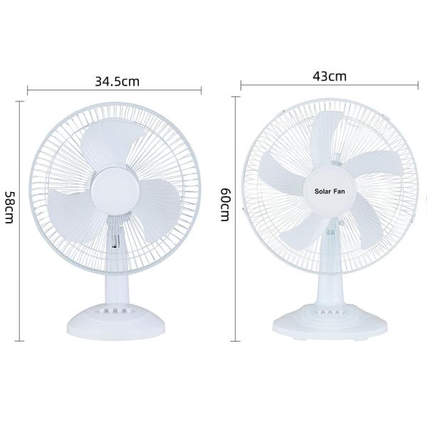 15W 12V 14 Polysilicon Solar Table Pedestal Fan 1050rpm With Bright LED