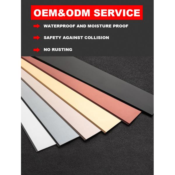 Gold Mirror Stainless Steel Trim Polishing Flat Metal Tile Trim For Furniture