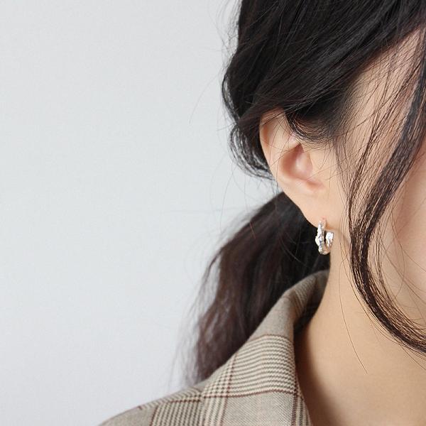 Lanciashow 925 Sterling Silver Jewellery Simple Interweave Twisted Hoop Earrings For Girls