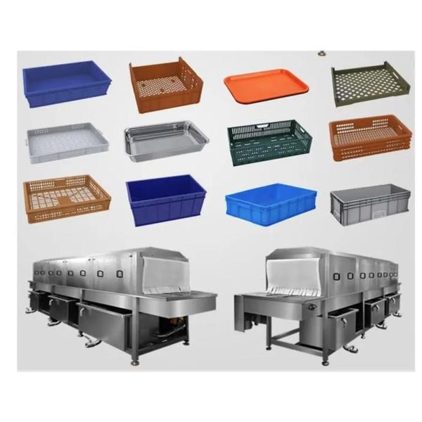 Full Automatic Industrial Pan Tray Turnover Box Plastic Pallet Basket Crate Washer Washing Machine for Sale
