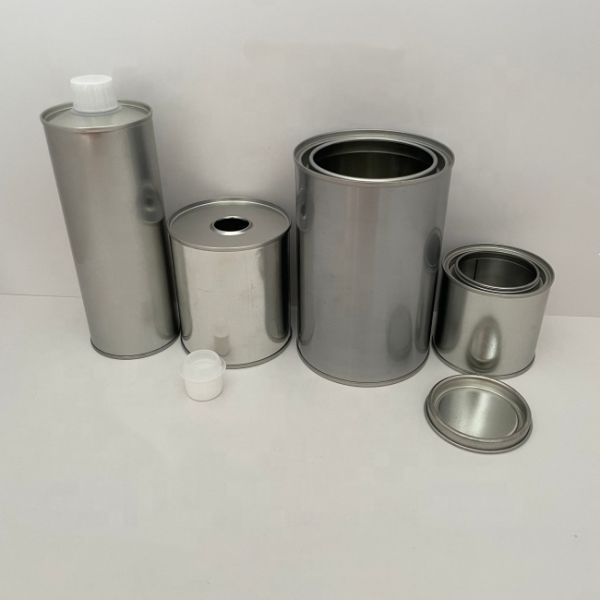 OEM 200ml 300ml 350ml Small Round Metal Tin Can Tinplate Cans Diameter 73mm X 70mm for Chemical Petrol Glue Paint Coating