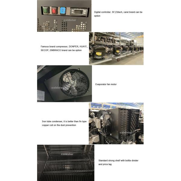 Supermarket Display Refrigerator Glass Door Freezer Display Cabinets Commercial Refrigerator For Beverages