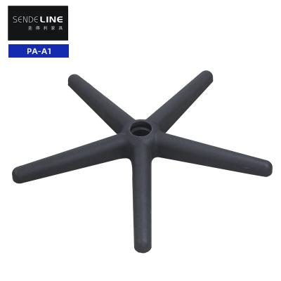 Cadeira de escritório preto-branco de nylon cinco estrelas base giratória com rotação de 360 graus