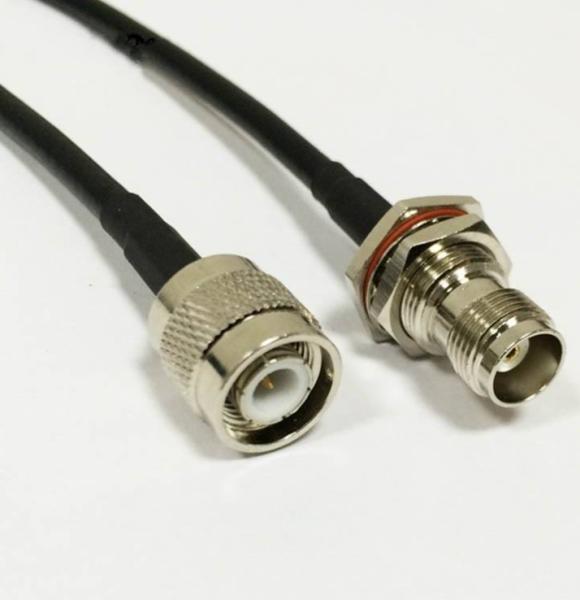 Straight TNC Male Plug to Female Jack RF Coax Connector with 0~3GHz Frequency, Brass Material, and Crimp Termination