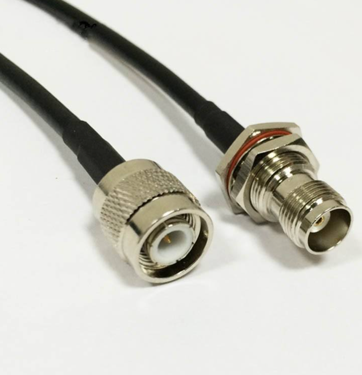 Straight TNC Male Plug to Female Jack RF Coax Connector with 0~3GHz Frequency, Brass Material, and Crimp Termination