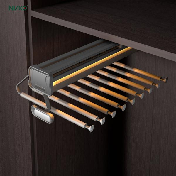 Top Mounted Retractable Pants Rack with Sliding Rail