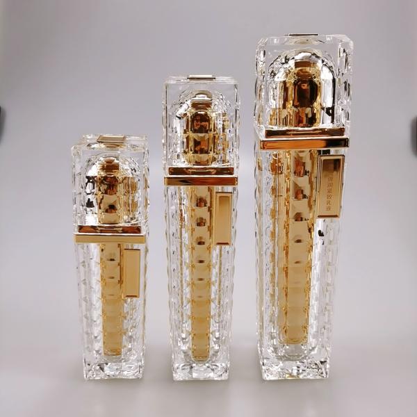 Acrylic Lotion Pump Bottle 30ml 50ml 100ml Customized Square for Beauty Care Products