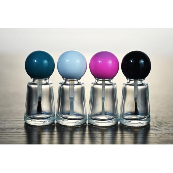 10ml Transparent Glass Nail Polish Bottle Cosmetics Packing Ball Lid Tapered