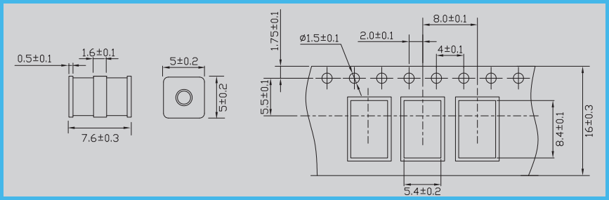 нагнетательная труба нагнетательной трубы 5KA газа держателя 350V 5.0x7.6mm поверхностная стеклянная