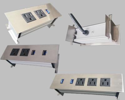 Tira do poder da mobília de 3 tomadas, soquetes de poder encaixados do Desktop do Tabletop