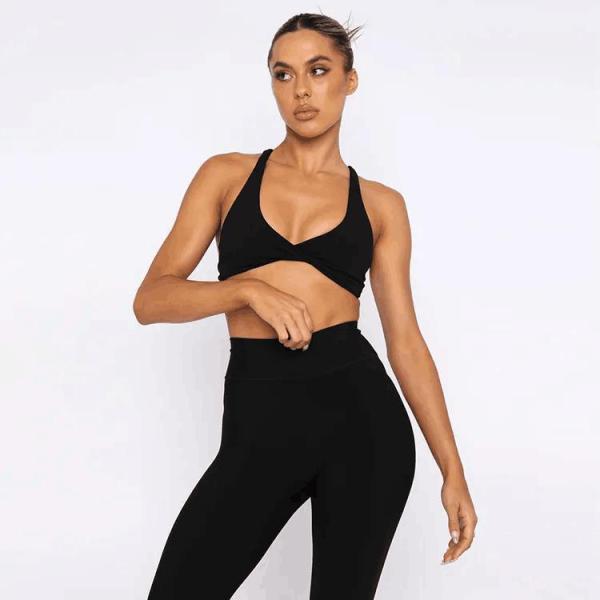 High Quality Yoga Wear Sports Bra Custom Logo Fitness Sexy Cross Back Yoga Bra