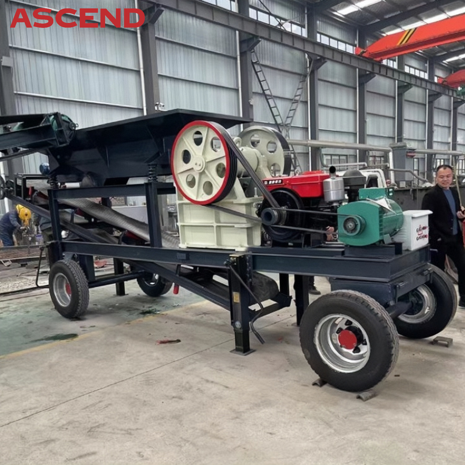 Конкретная дробилка с челюстью угля кварца PE 200x300 400x600 вибрируя экрана мобильной задавливая завод