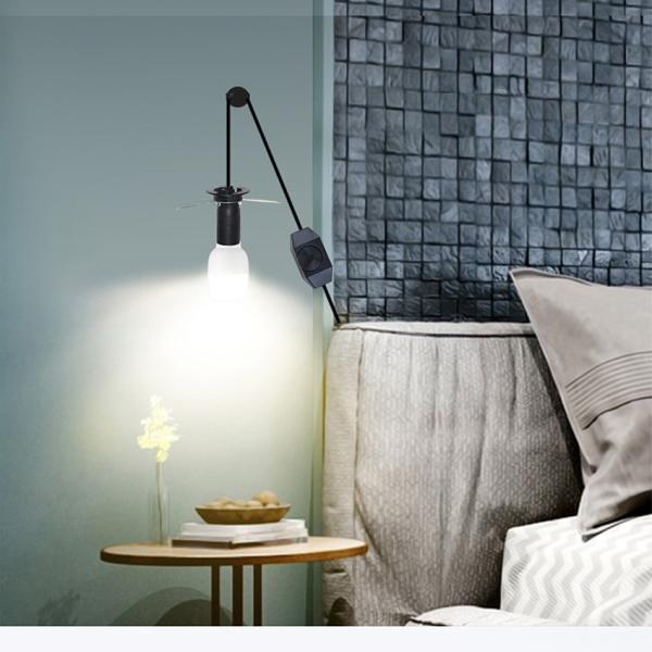 0.75mm CEE7/16 Plug Eu Extension Power Cord E27 E 27 Pendant Light Socket With Dimmer Switch