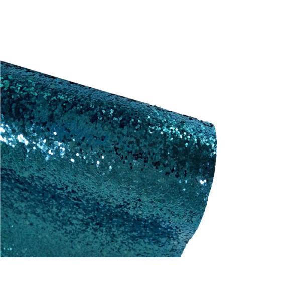 Light Blue Glitter Wallpaper Fabric , PU Fabric Backing Glitter Sparkle Fabric