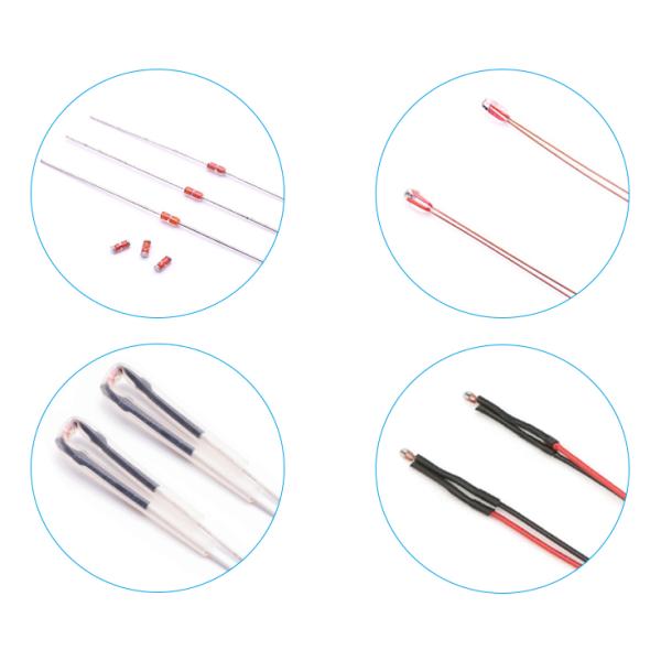 Тип стеклянной бусины осевого руководства MF58 поместил ОМ 180C термистора 580 PTC кремния силикона линейный