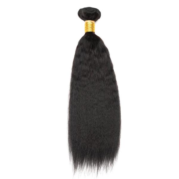 Kinky Straight Natural Color 100 Indian Remy Human Hair Weave For Lady