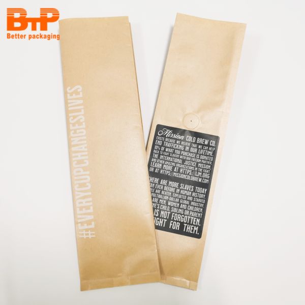 Coffee Bags  Biodegradable Kraft Paper Package Pouch  Compostable  Flat Bottom Pouches  square Box Packaging Bag