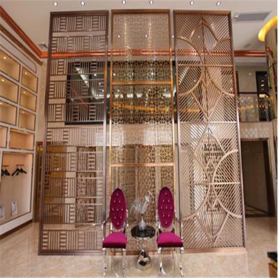SS mirror polish bronze color panel sheet for hotel building metal screen partition item