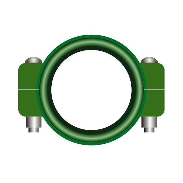 125mm Two Bolt Couplings Green custom rubber seals