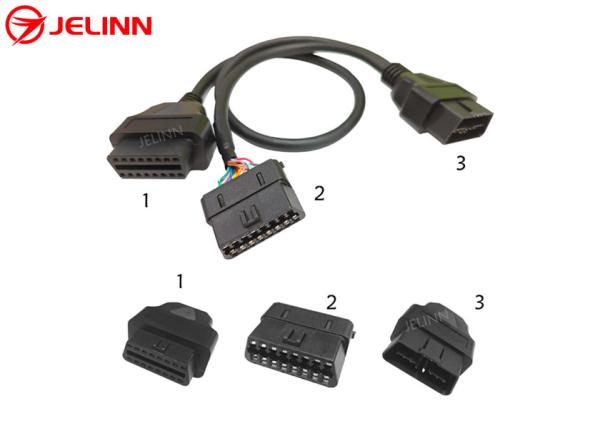 Universal OBD2 J1962 OBDII OBD 2 Splitter Spliter Y Cable With Multi Mounting Brackets for All Car Makes