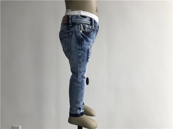 70% Cotton Kids Denim Jeans Medium Mottled Wash Pull On Denim Jeggings For Children