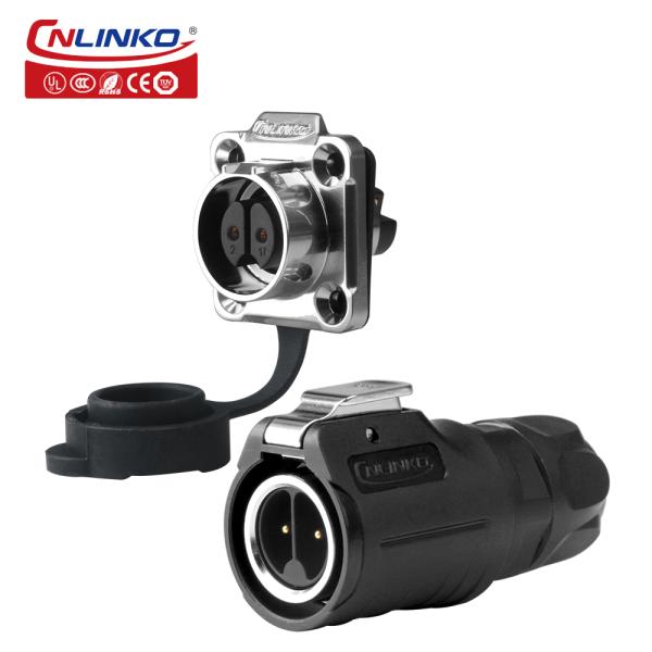 CNLINKO LP16 Industrial Plug and Socket Male Female M16 Round 2 Pin Waterproof Cable Connector