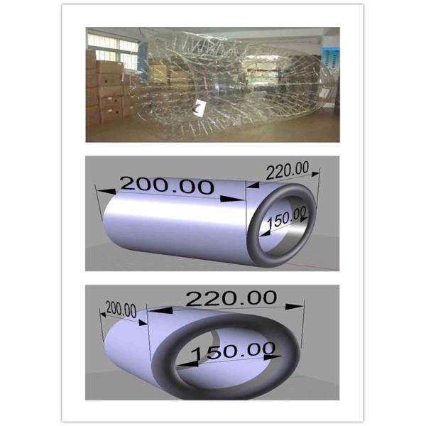 Transparent 1.5m Entrance Dia Inflatable Water Roller Ball For Adults
