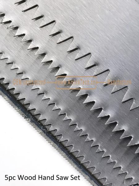 5pc Wood Hand Saw Set,Size:495mm,300mm,298mm,252mm,225mm,Cutting Wood,Pruning the Garden